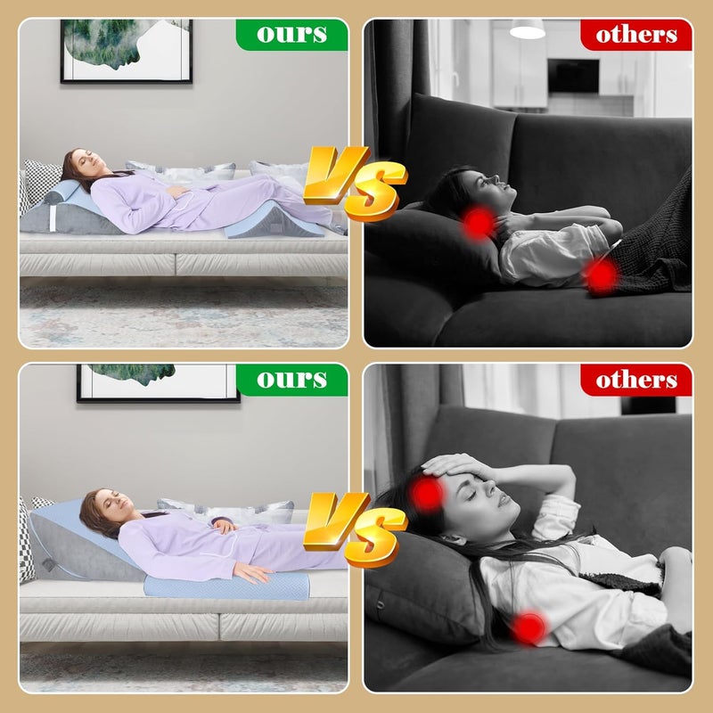 BEYOUDO Bed Wedge Pillow for Sleeping, Adjustable Wedge Pillow Set for After Surgery, Elevated Triangle Pillow for Acid Reflux and Back Pain Relief, Post Surgery, Sleep Apnea, Back Suppor - Image 5